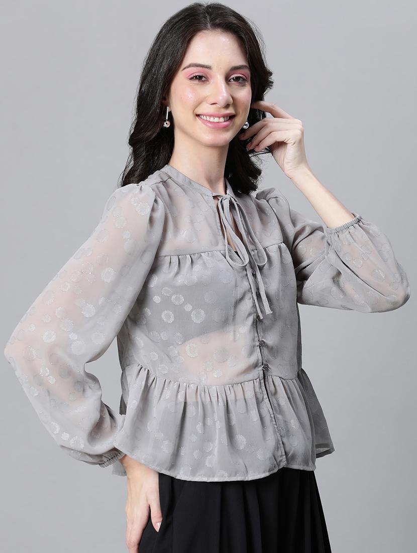 women self designed puff sleeves top - 20592363 - Standard Image - 1