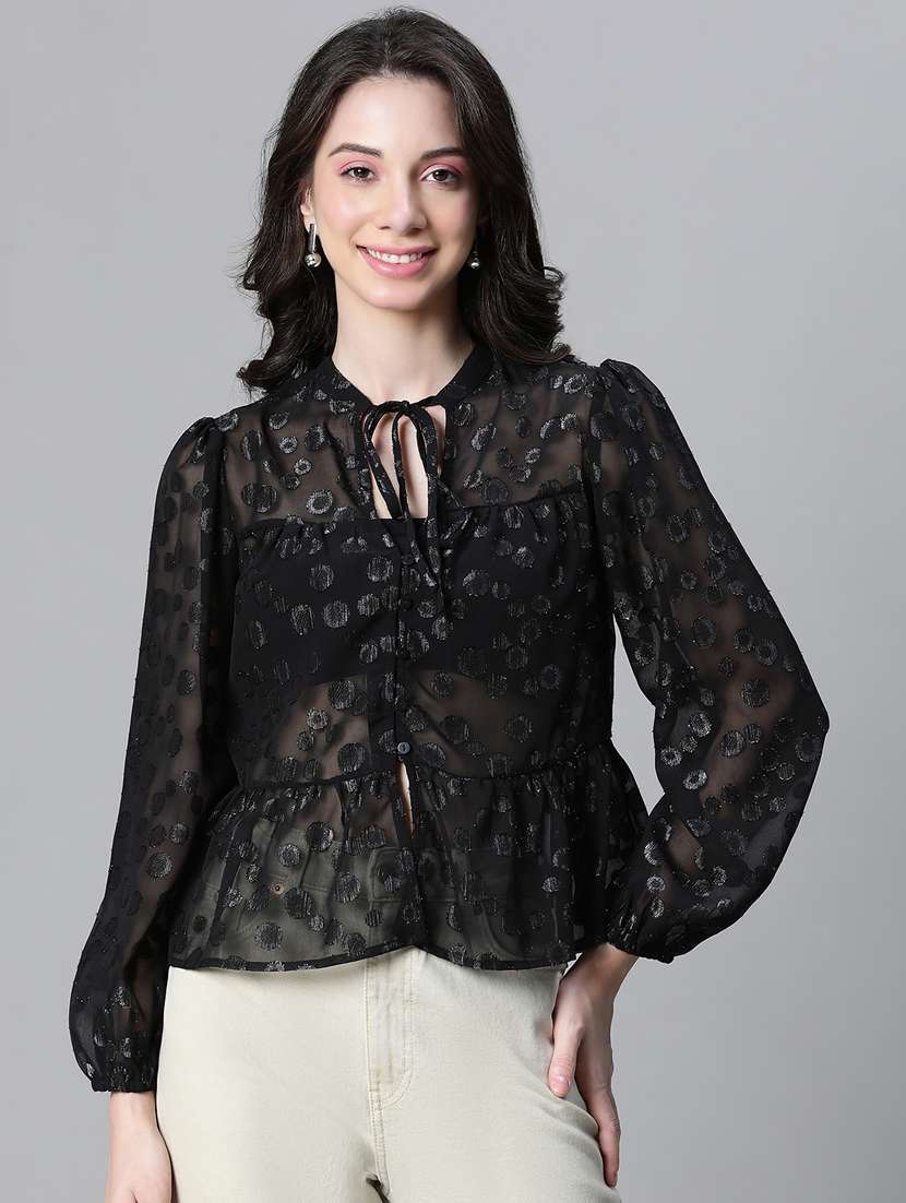 women self designed puff sleeves top - 20592364 - Zoom Image - 0