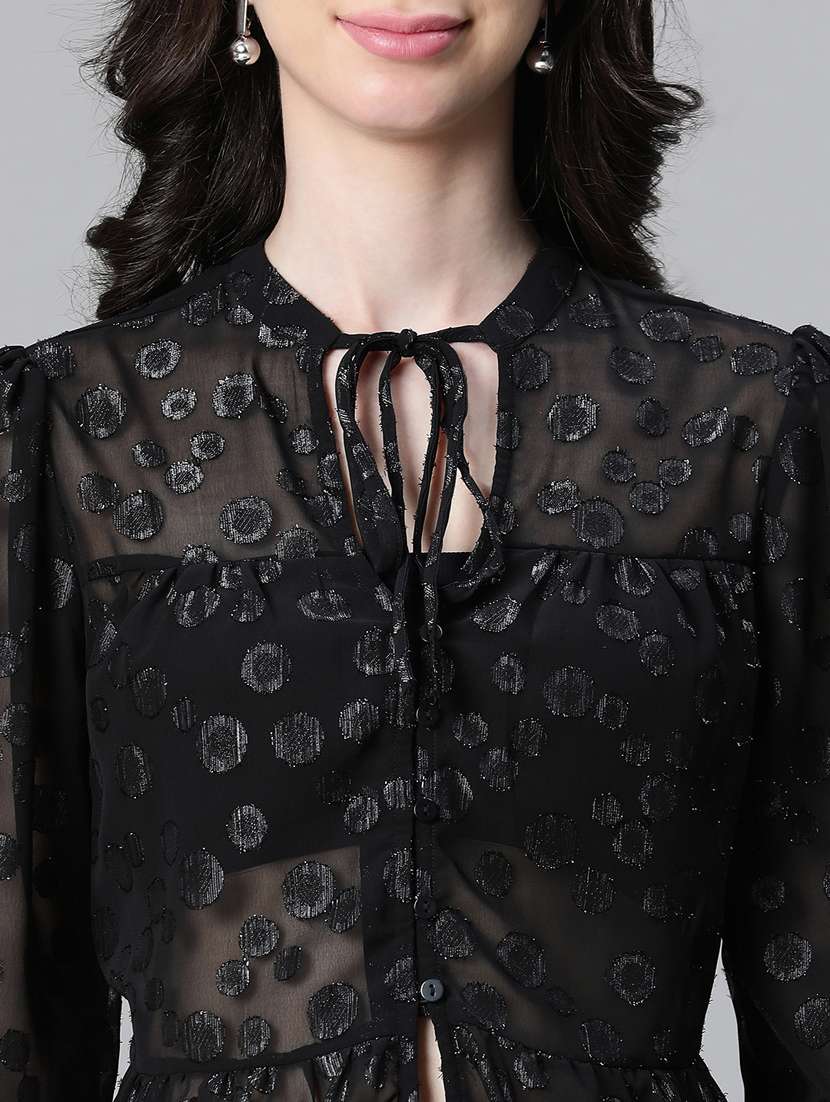 women self designed puff sleeves top - 20592364 - Standard Image - 6