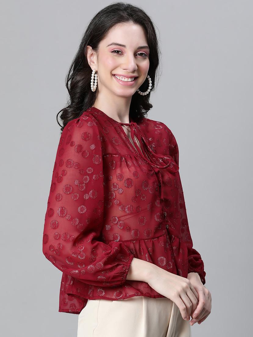 women self designed puff sleeves top - 20592367 -  Standard Image - 1