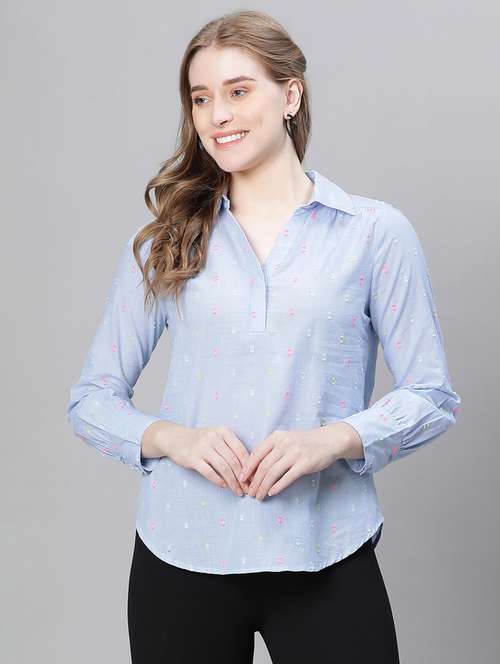 women self designed collared top - 20592368 -  Standard Image - 0