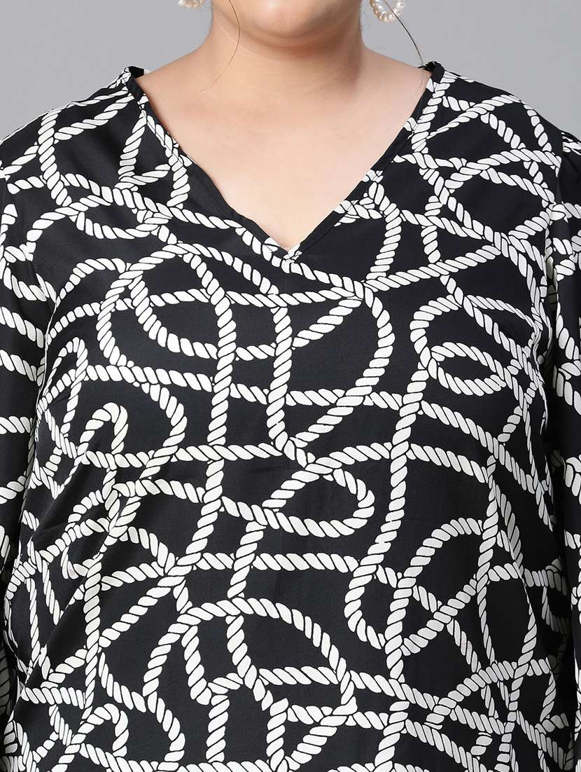 plus size women printed straight top - 20592382 -  Standard Image - 6