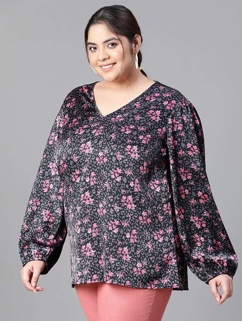 plus size women printed straight top - 20592384 -  Standard Image - 1