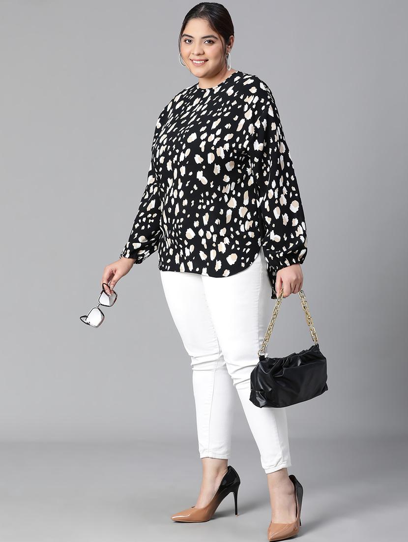 plus size women printed high low top - 20592395 - Standard Image - 4