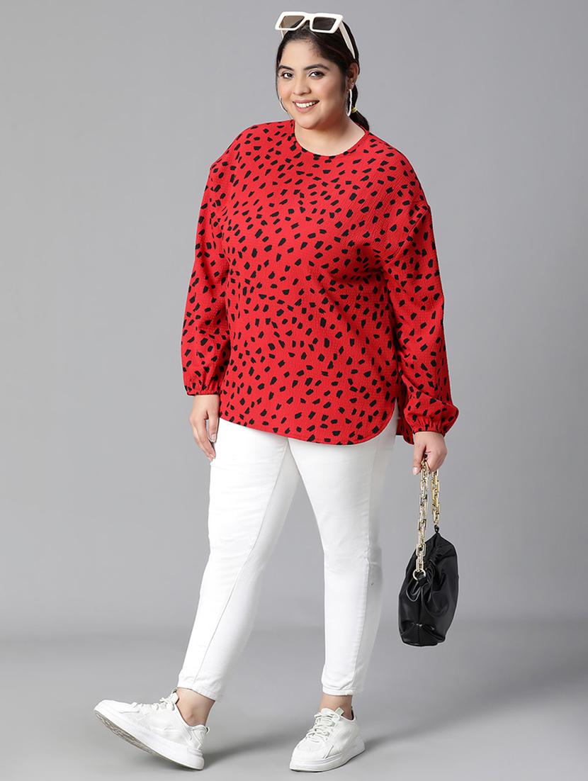 plus size women printed high low top - 20592396 - Standard Image - 4