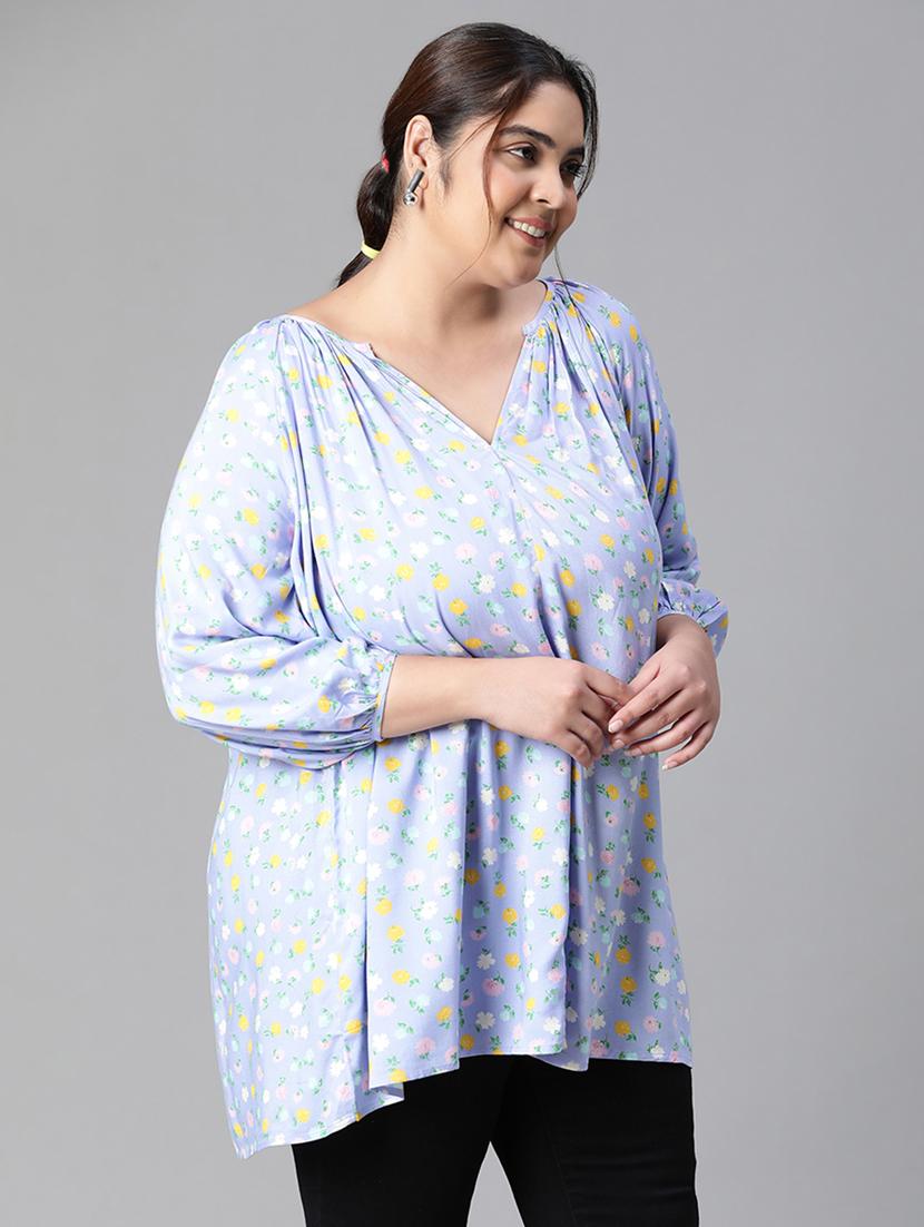 plus size women floral print high low top - 20592400 - Standard Image - 1