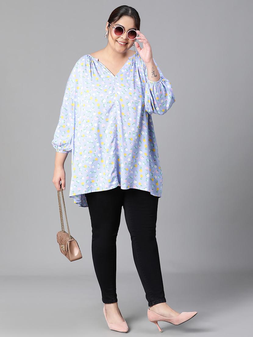 plus size women floral print high low top - 20592400 - Standard Image - 4