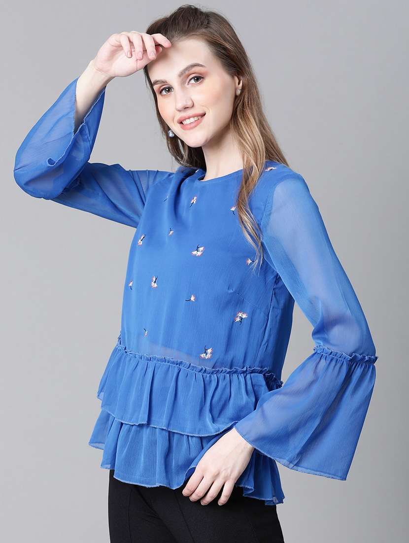 women embroidered layered top - 20592414 - Standard Image - 1