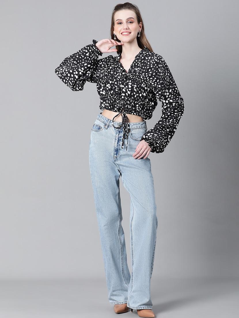 women animal print blouson top - 20592423 - Standard Image - 4