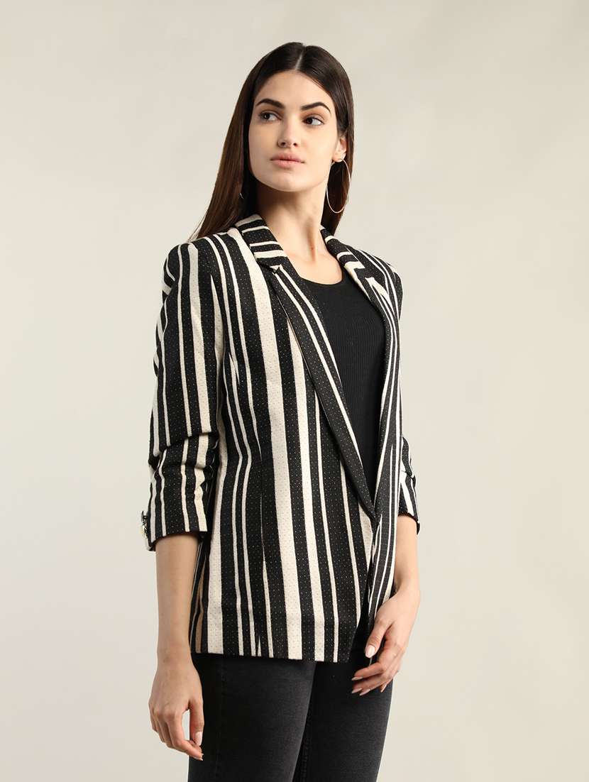 women striped regular coat - 20592511 -  Standard Image - 1