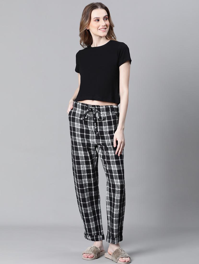 women black checkered pajama - 20592567 - Standard Image - 4