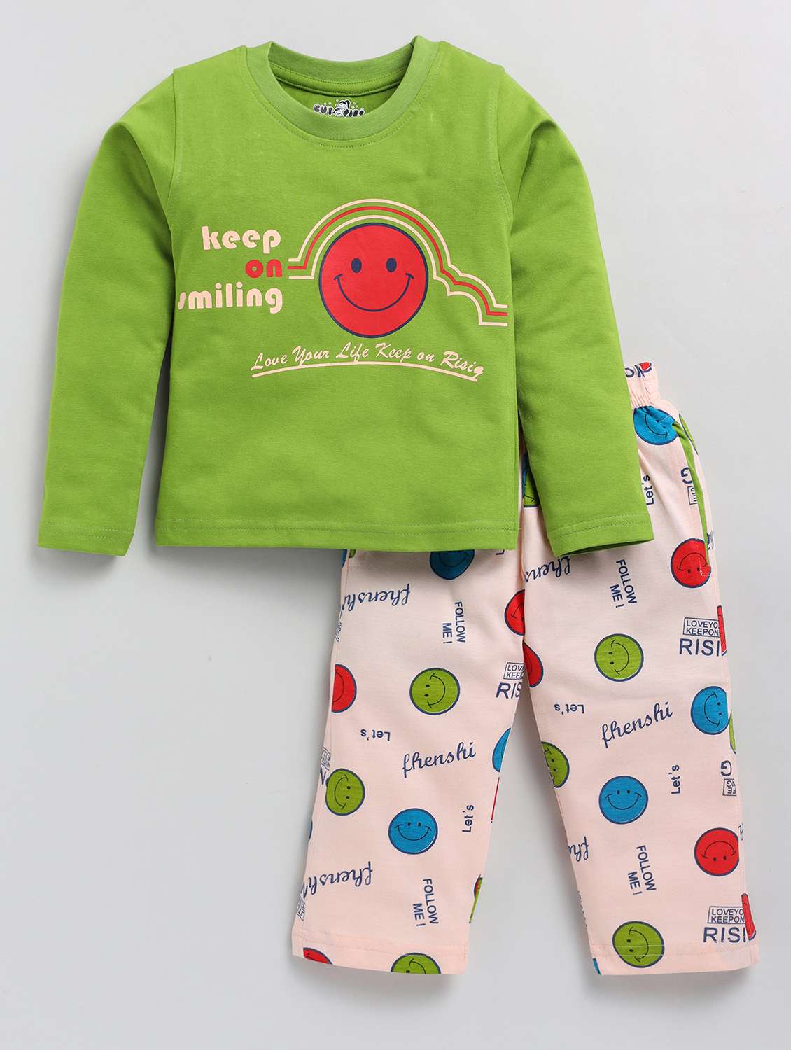 boys printed t-shirt & pajama set