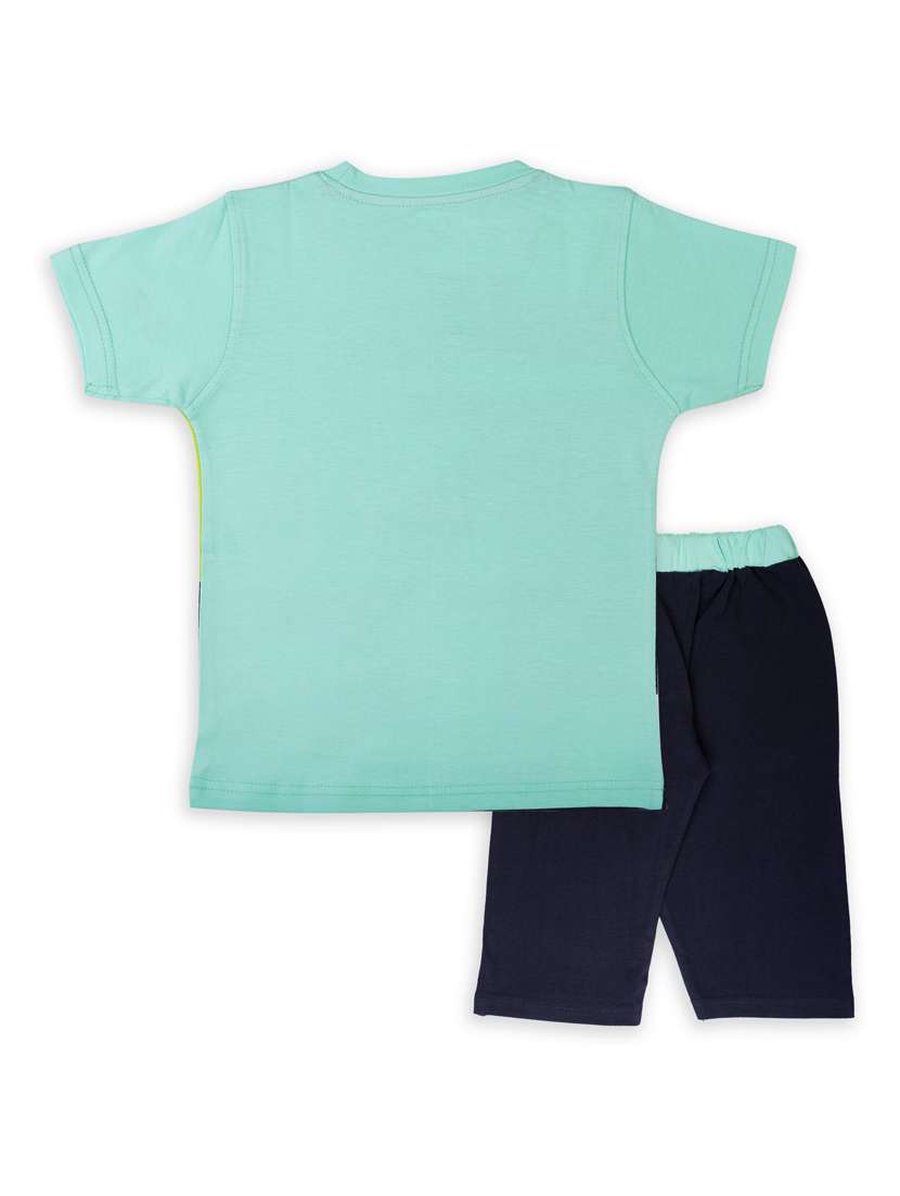 boys printed capri twin set - 20592765 -  Standard Image - 1