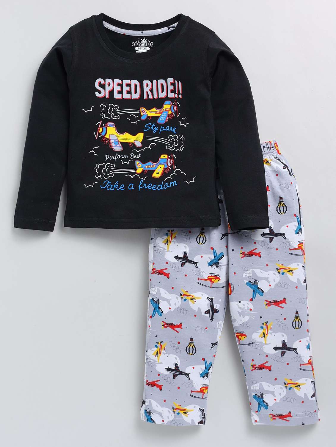 boys printed t-shirt & pajama set