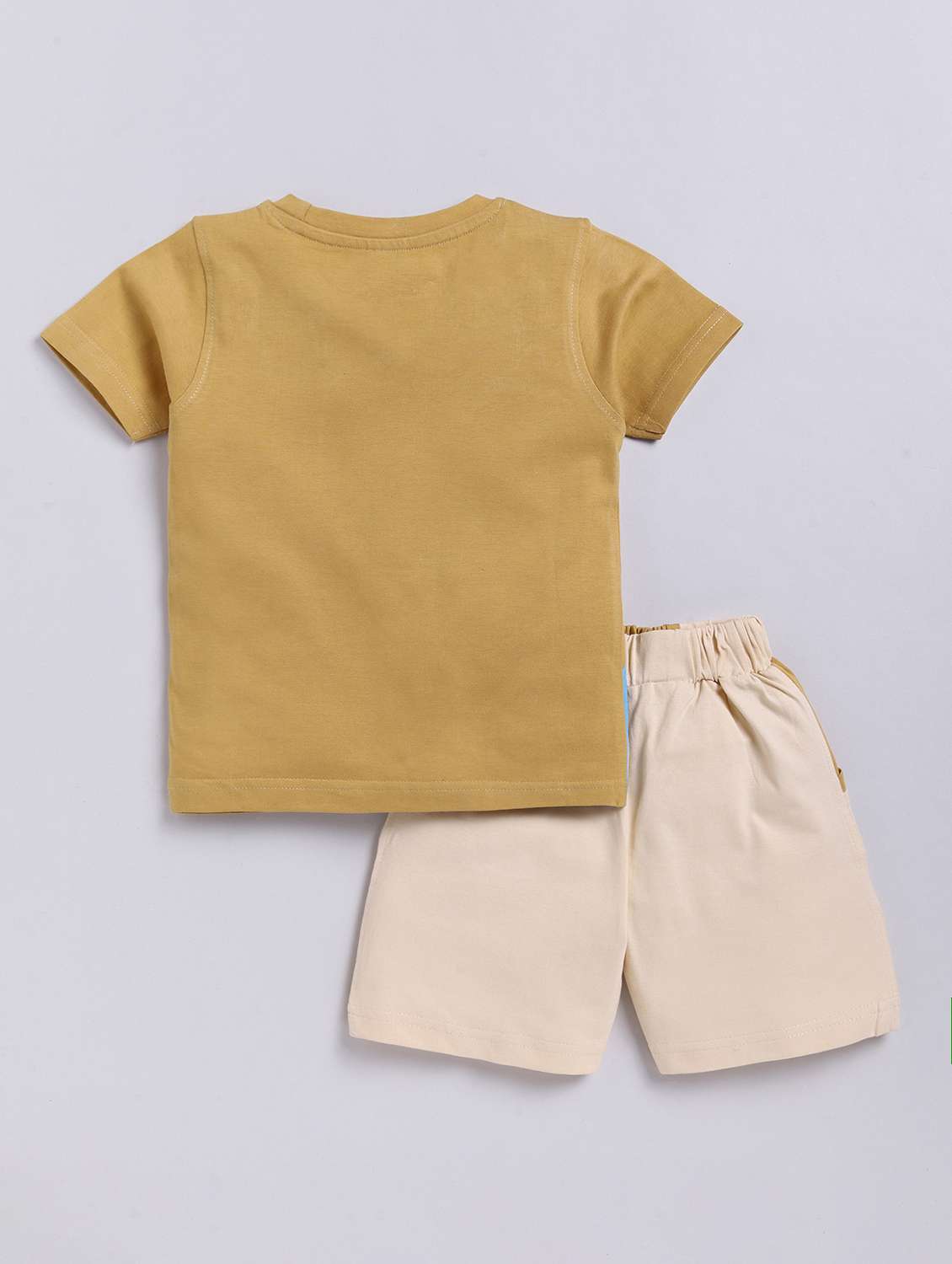 boys brown graphic printed round neck t-shirt pant set - 20593015 -  Standard Image - 1