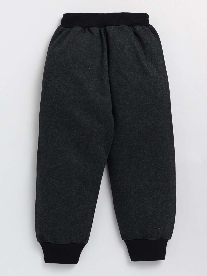 boys black solid regular joggers - 20593072 -  Standard Image - 1