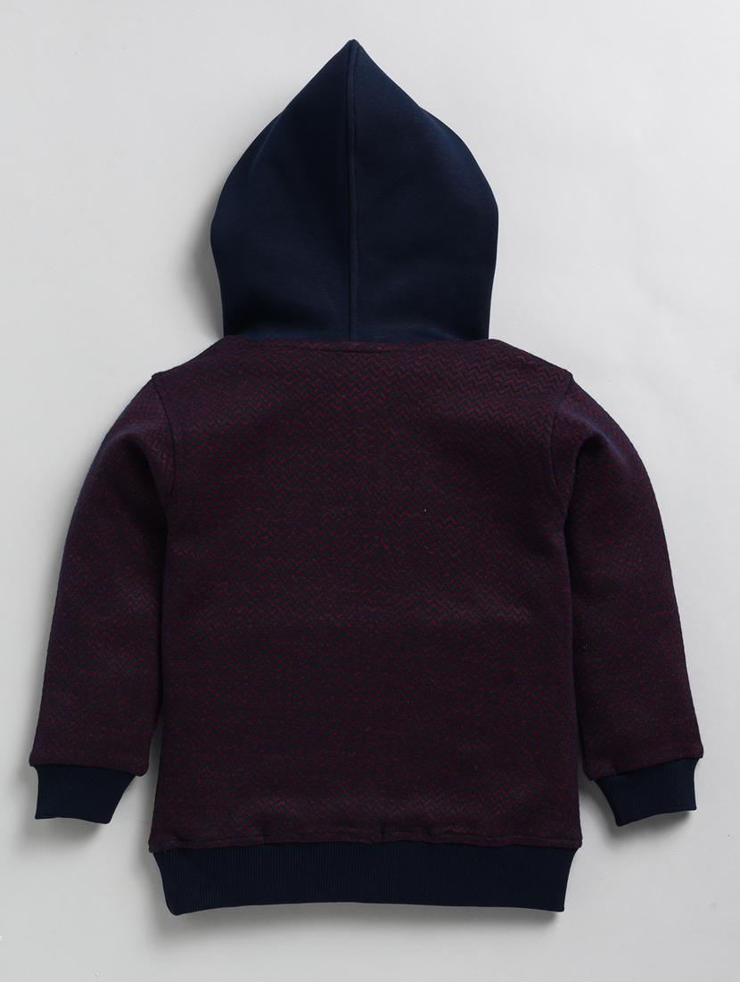 navy & red chevron print hooded sweatshirt - 20593186 -  Standard Image - 1