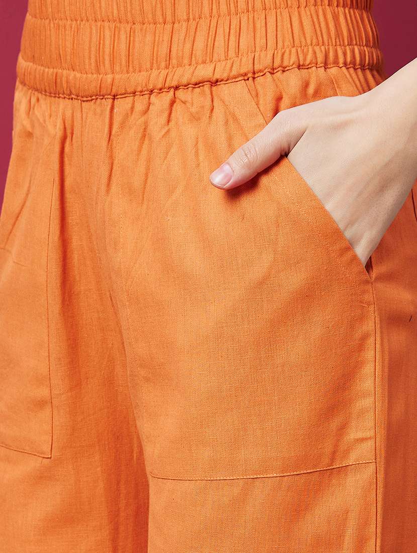 women solid wide leg trouser - 20594210 -  Standard Image - 4