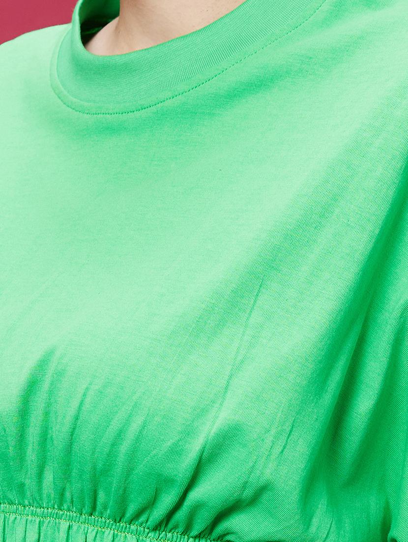 women green solid peplum top - 20594265 - Standard Image - 4