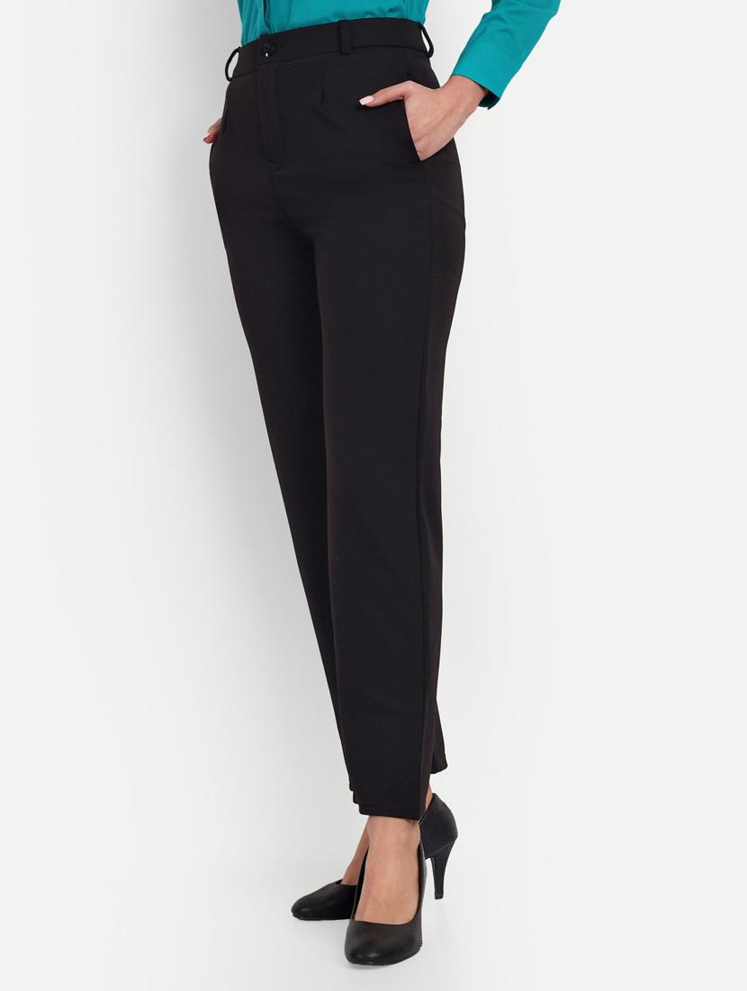 black viscose pleated trouser - 20594335 - Standard Image - 1
