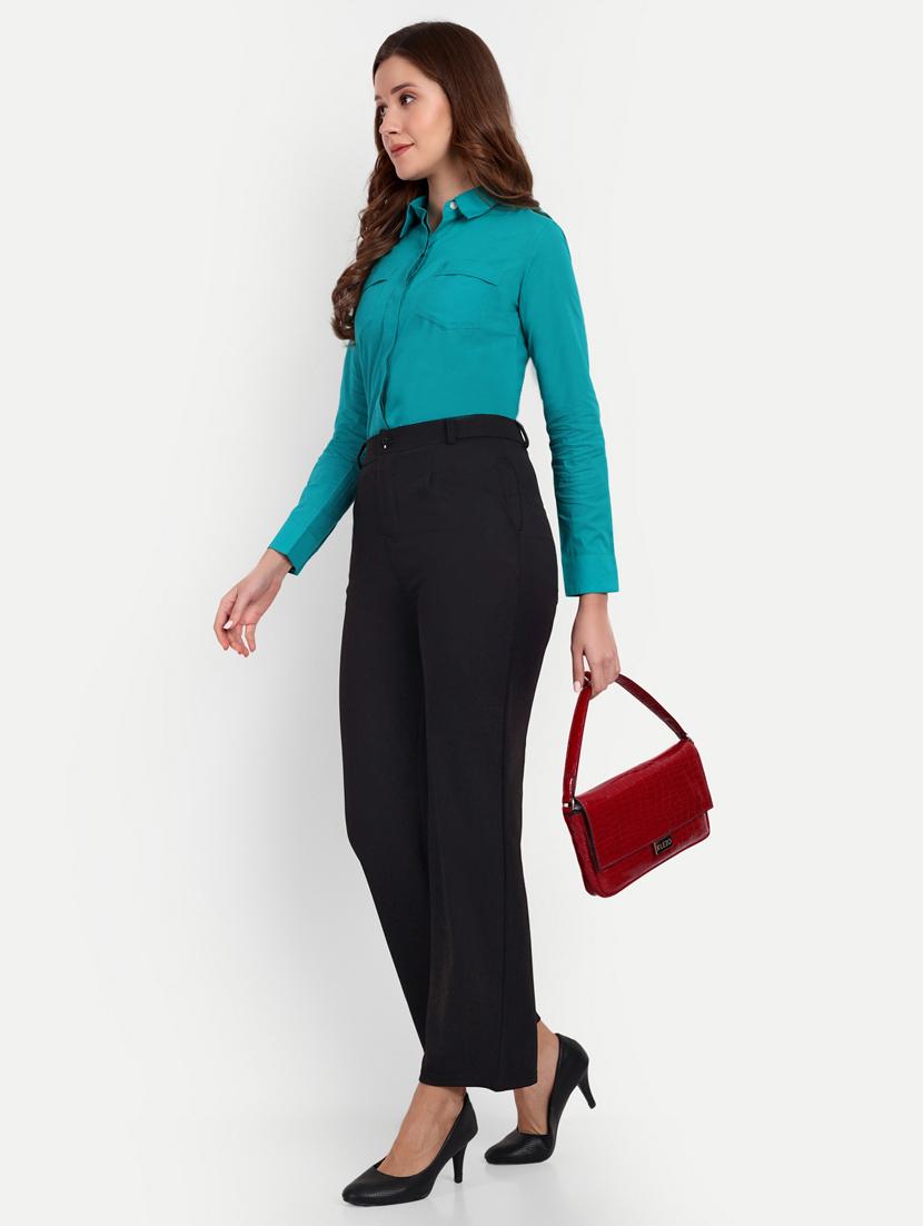 black viscose pleated trouser - 20594335 - Standard Image - 4