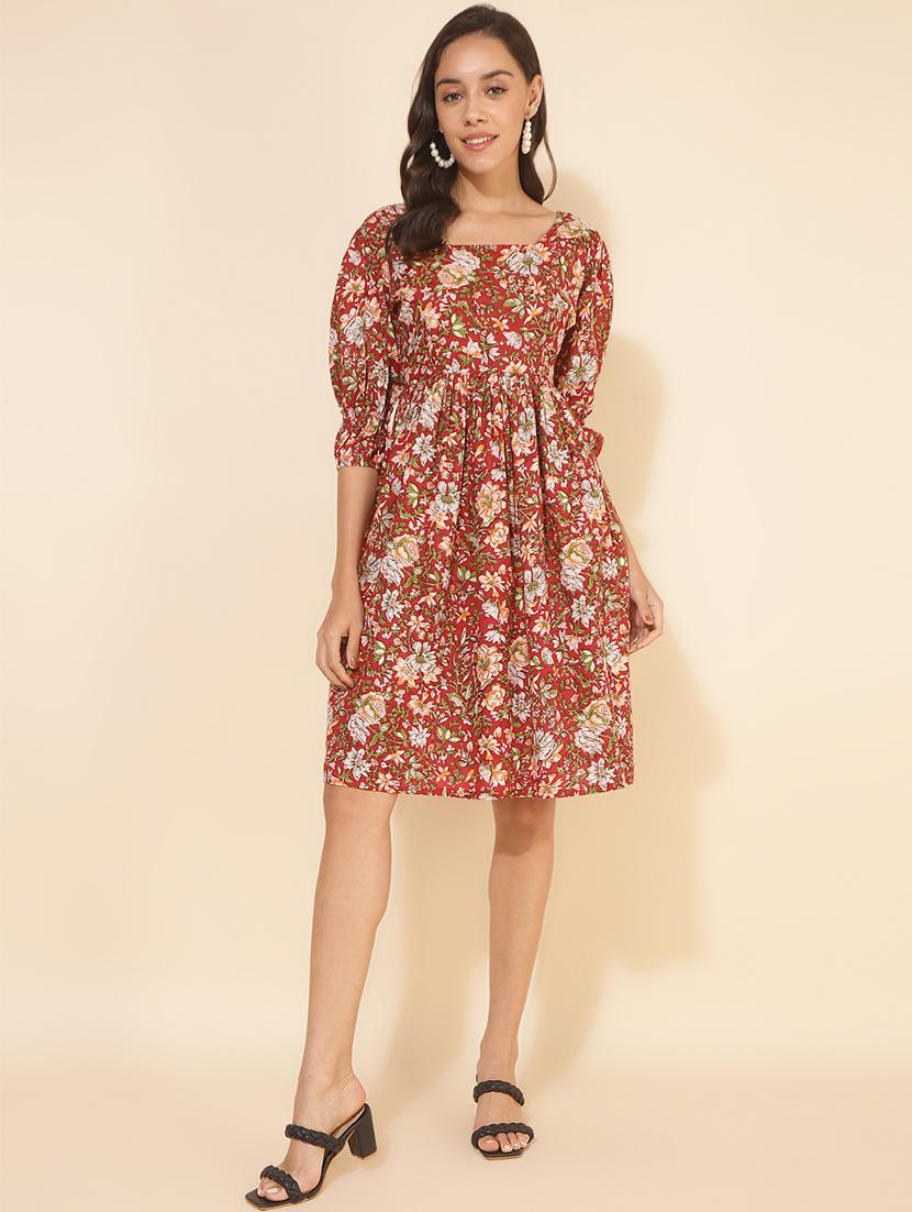 women red floral printed fit & flare dress - 20594464 -  Zoom Image - 0
