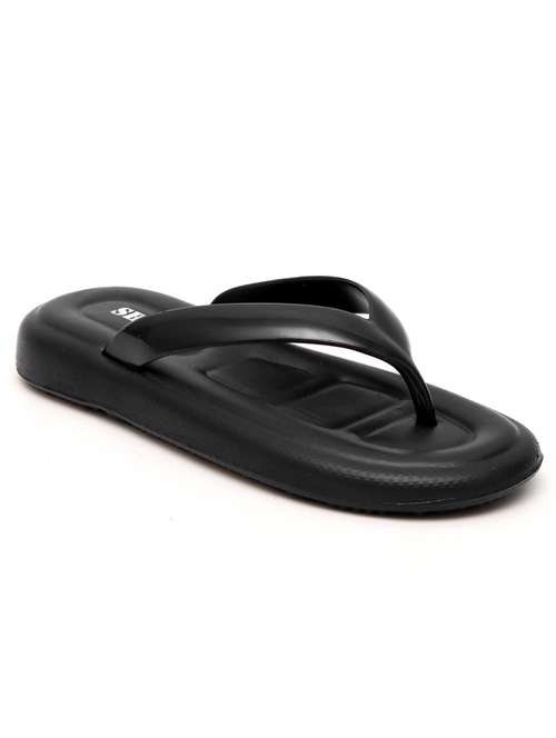 women solid black flip flop - 20594485 -  Standard Image - 0