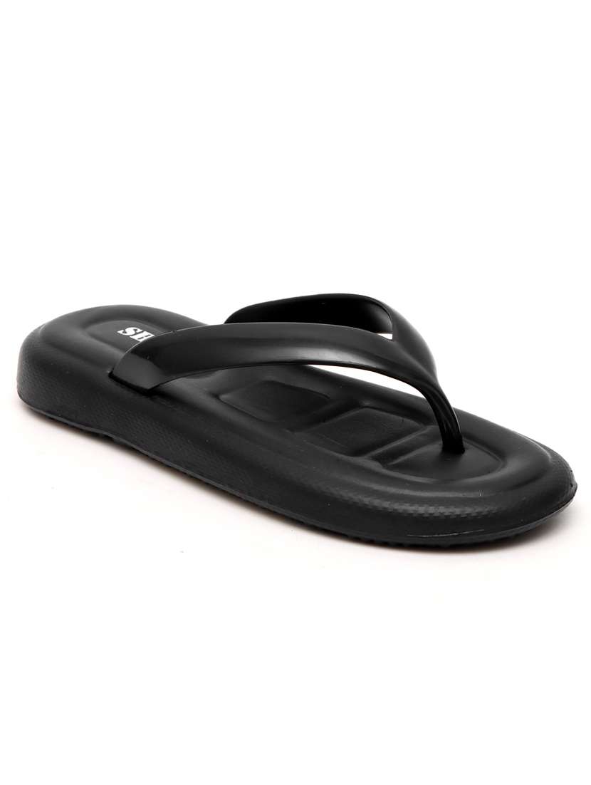 women solid black flip flop - 20594485 -  Zoom Image - 0