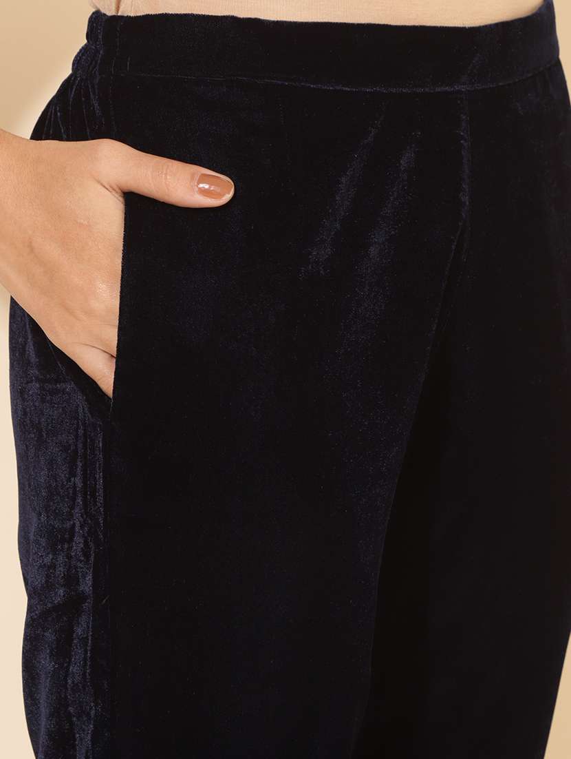 navy blue velvet coord set - 20594493 - Standard Image - 4