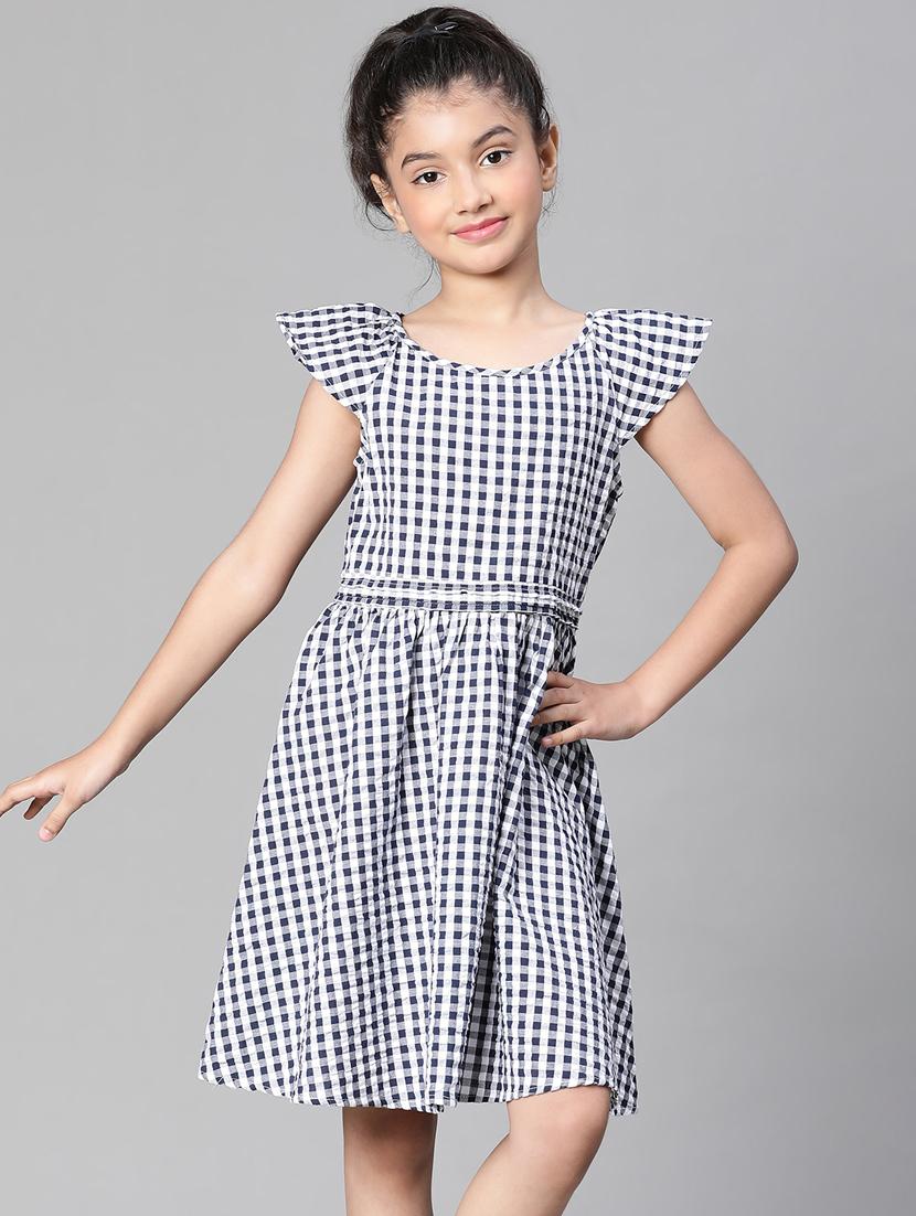 girls round neck short sleeves frock - 20594513 -  Zoom Image - 0