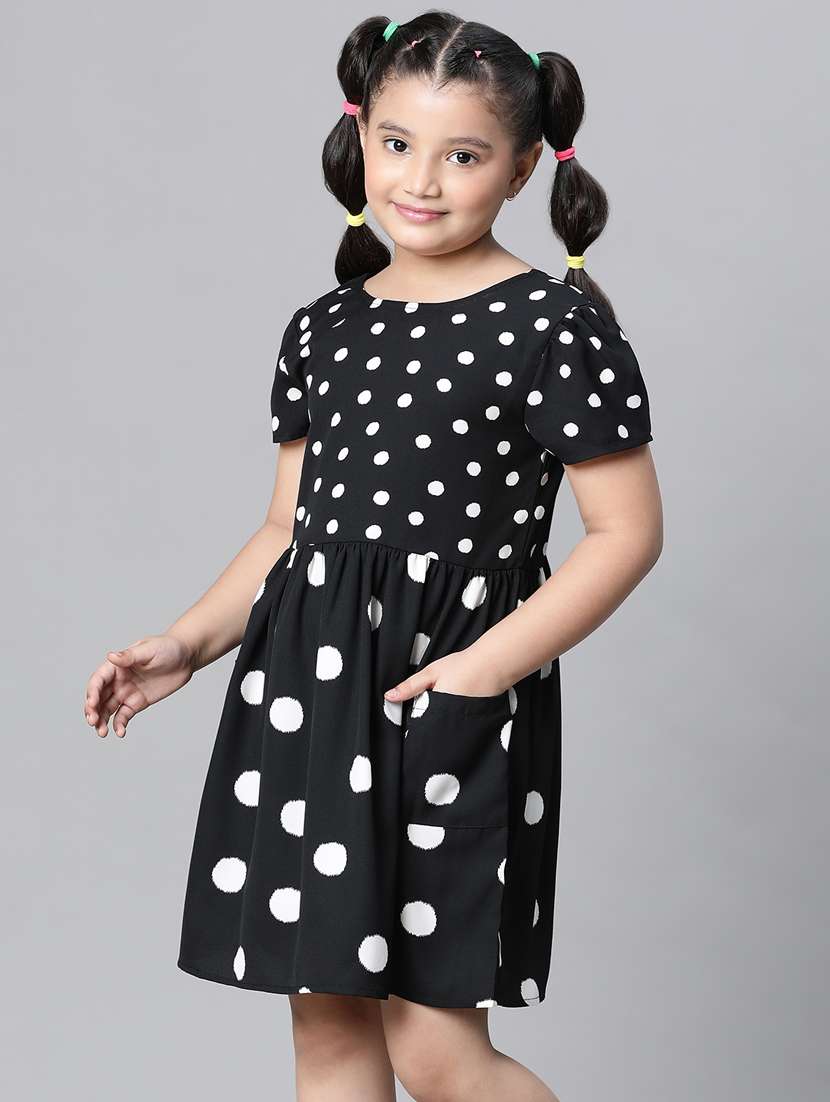 girls round neck short sleeves frock - 20594515 -  Standard Image - 1
