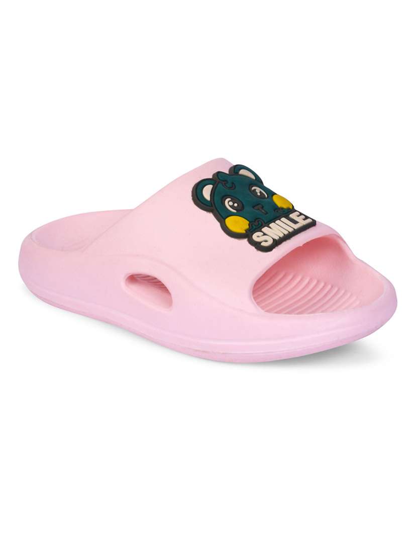 boys pink detailed flip flop slippers