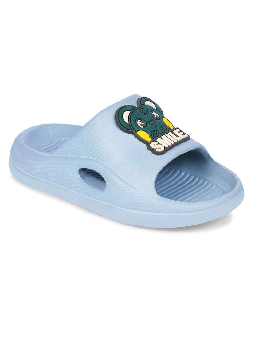 boys light blue detailed flip flop slippers