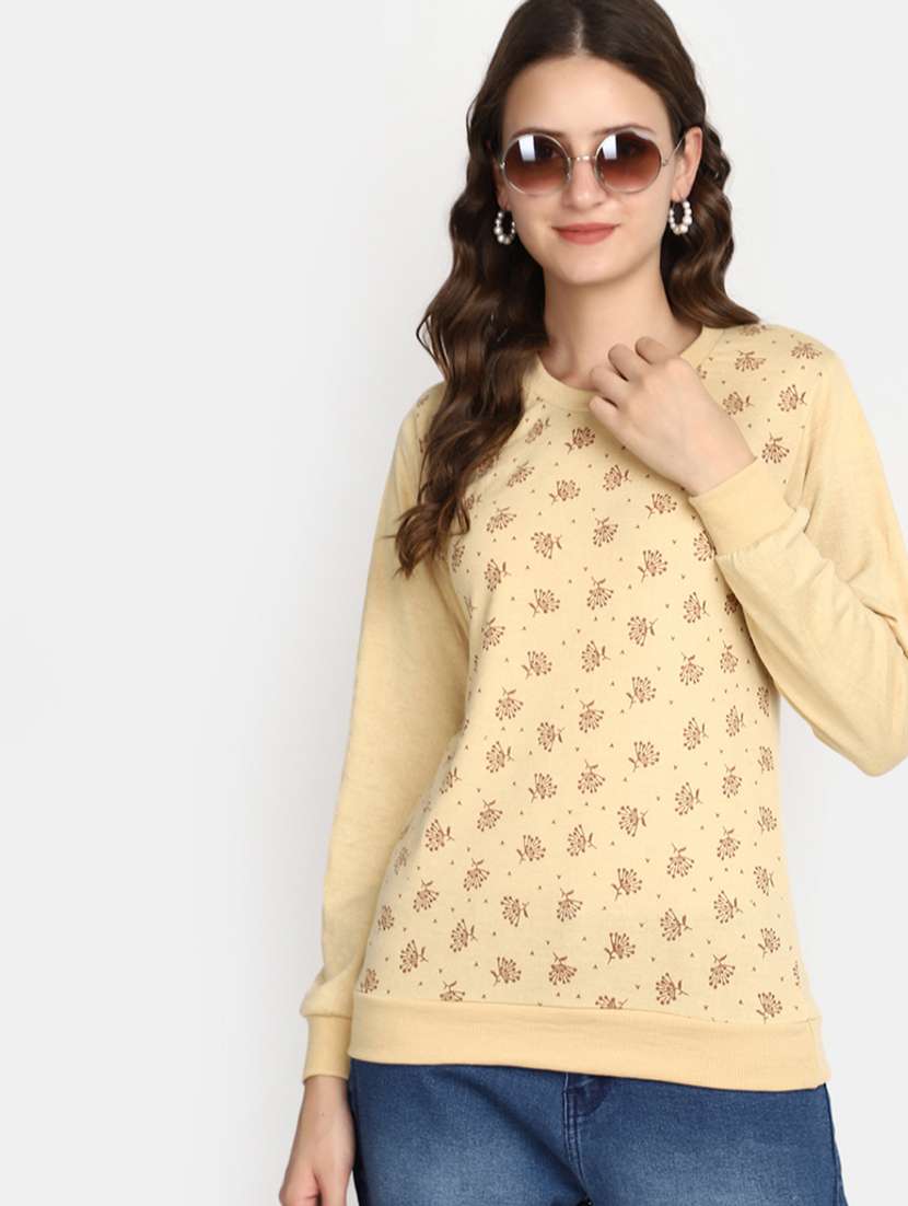 women printed long sleeves pullover - 20594758 - Standard Image - 1