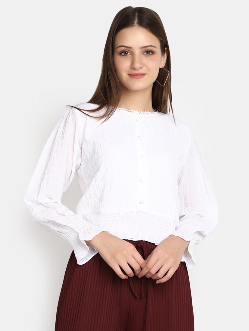 women white solid regular top - 20594776 - Zoom Image - 0