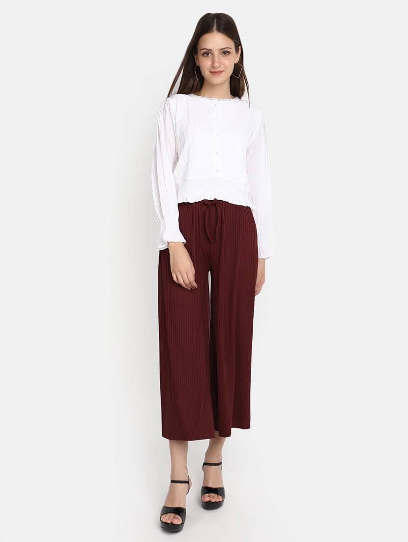 women white solid regular top - 20594776 - Standard Image - 4