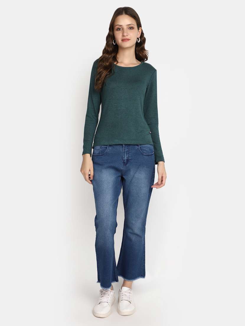 women green solid regular t-shirt - 20594777 -  Standard Image - 4