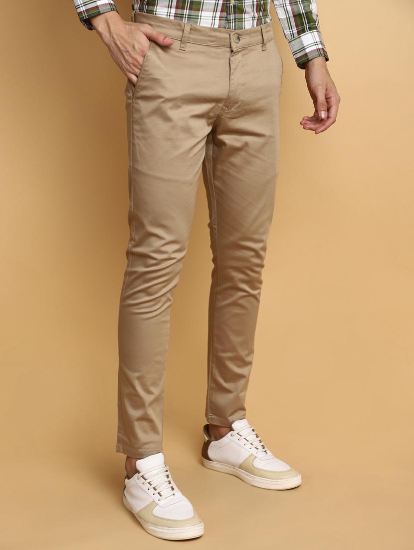 men solid mid rise chinos - 20594850 -  Standard Image - 1