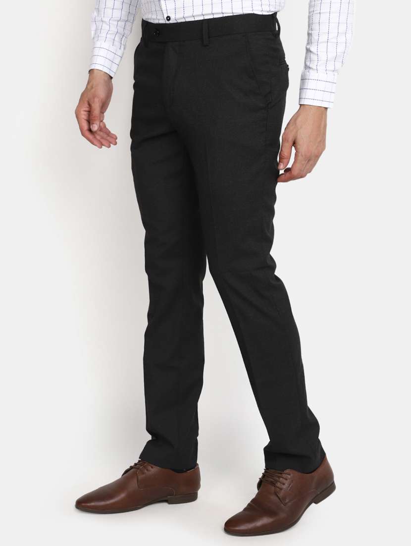 Men Mid-rise Black Solid Formal Trouser - 20594879 -  Standard Image - 1