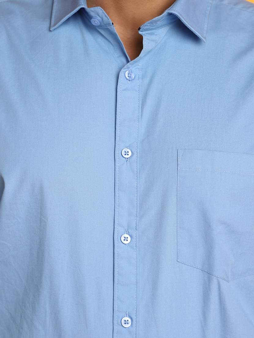 men purist blue solid formal shirt - 20594910 -  Standard Image - 4