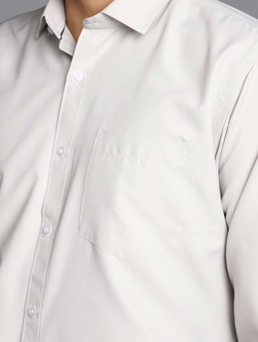 men solid grey formal shirt - 20594914 -  Standard Image - 4