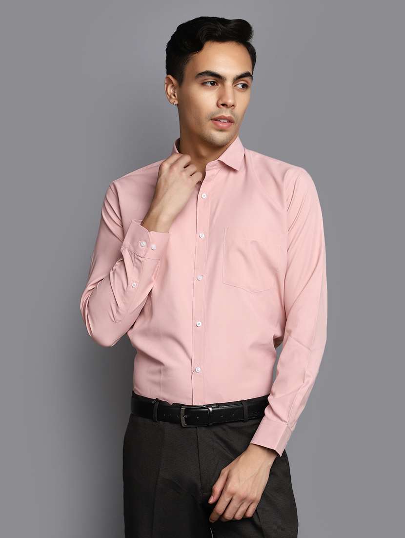men solid pink formal shirt - 20594916 -  Standard Image - 1