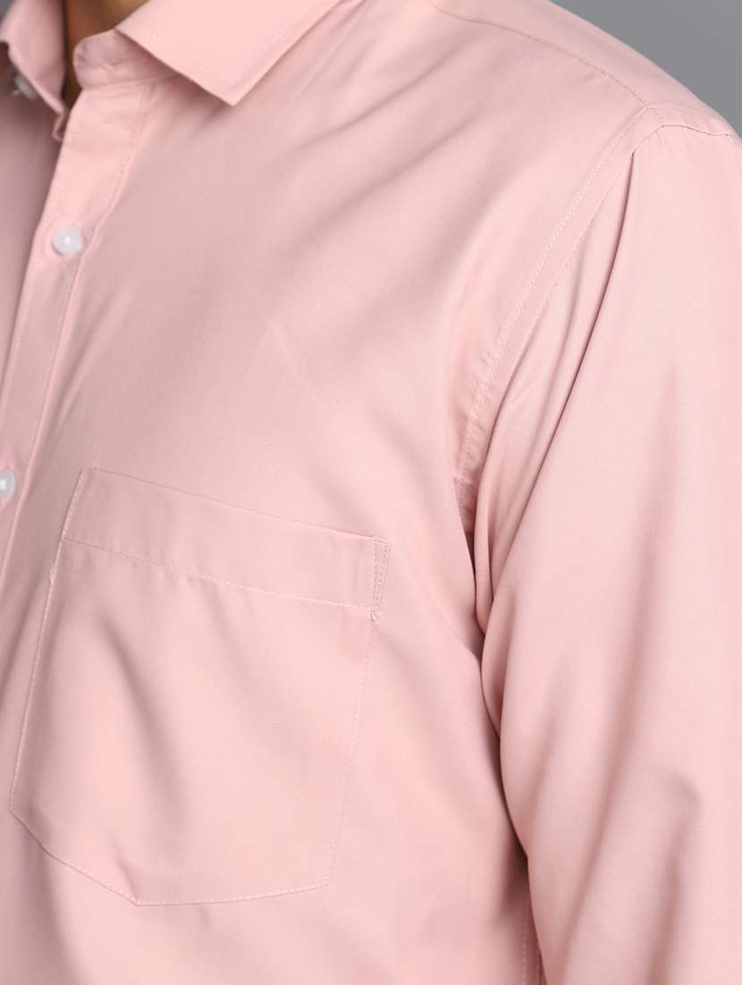 men solid pink formal shirt - 20594916 -  Standard Image - 4