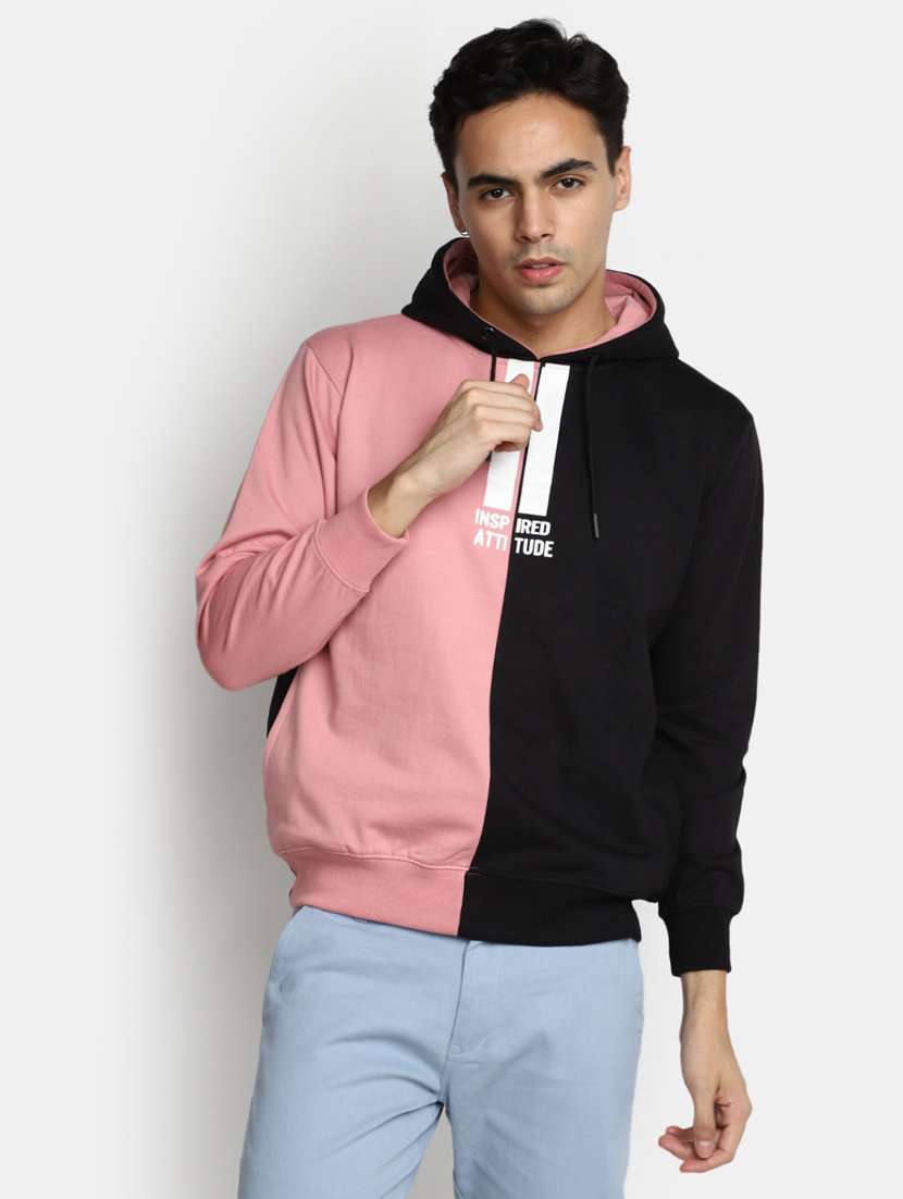 women color blocked hooded sweatshirt