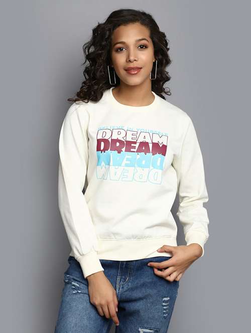 women front print crew neck sweatshirt - 20595041 - Standard Image - 0