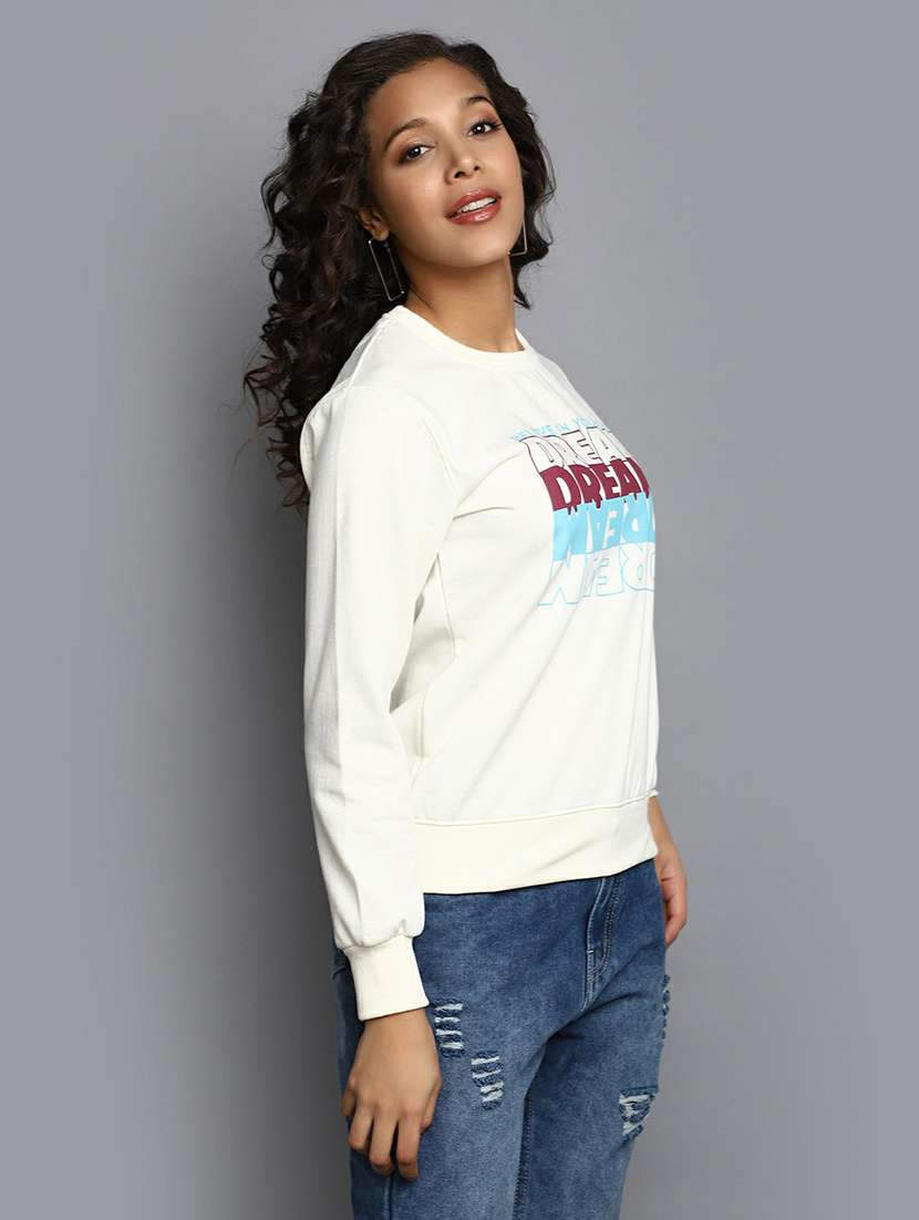 women front print crew neck sweatshirt - 20595041 - Standard Image - 1