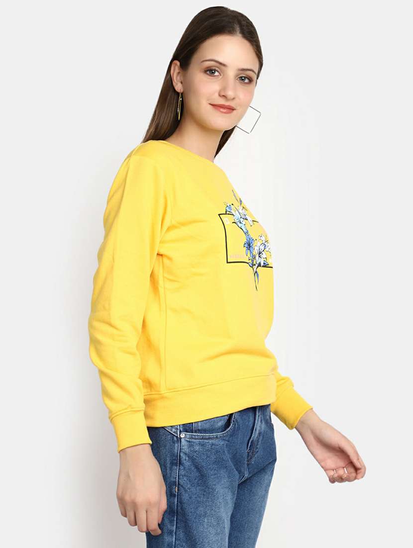 women long sleeved chest print sweatshirt - 20595043 -  Standard Image - 1