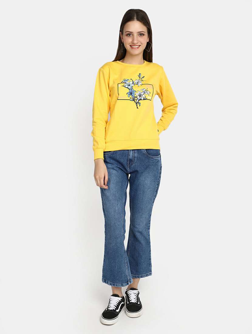 women long sleeved chest print sweatshirt - 20595043 -  Standard Image - 4