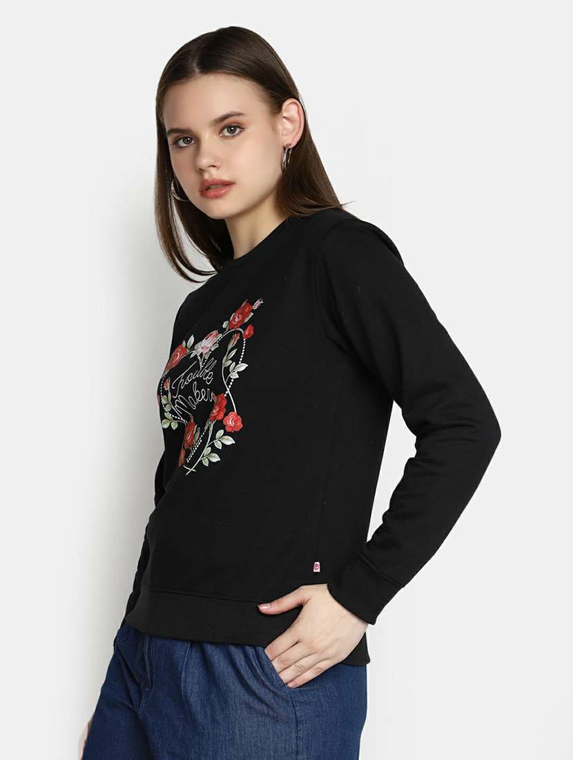women long sleeved front print sweatshirt - 20595045 -  Standard Image - 1