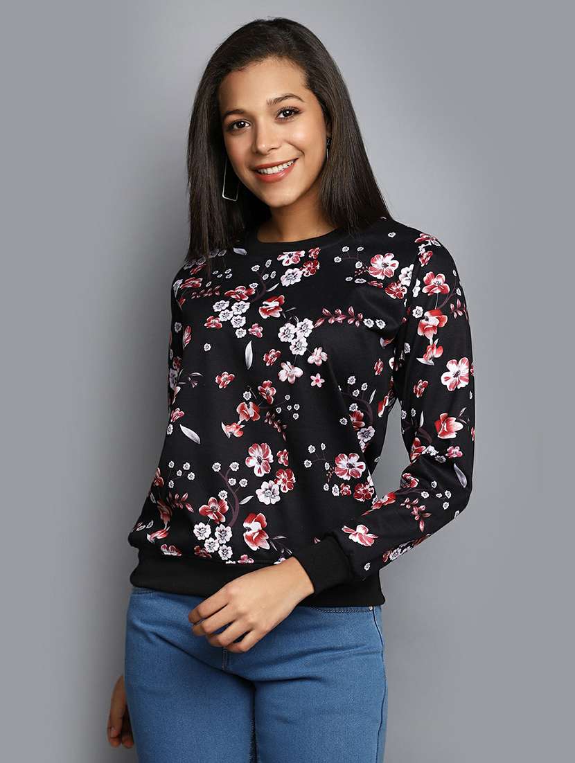 women all over print round neck sweatshirt - 20595047 -  Standard Image - 1
